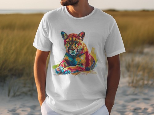 Colorful roaring cougar - colorful,