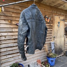 Blue Leather Motorcycle Jacket (Wolf Leather) 38”