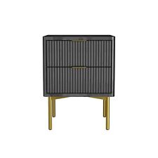 Bedside Table Grey Gloss with