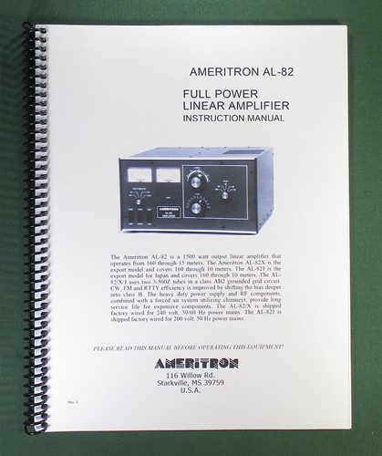 Ameritron instruction - al-82,