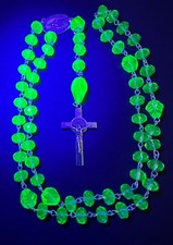 Faceted Uranium Glass Rosary