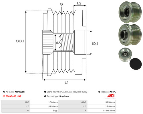 Alternator freewheel pulley - freewheel,