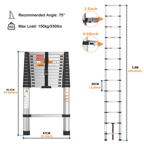 Telescopic ladder extendable - telescopic,