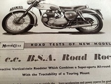 BSA ROAD ROCKET PERIOD 1957 MOTORCYCLE MAGAZINE ARTICLE