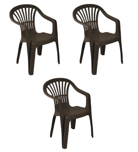 Plastic garden chairs low - 3x,