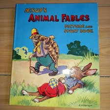 1948 Aesops Animal Fables Picture And Story Children Book Vintage ~ EH Davie