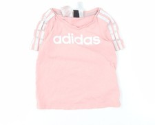 Adidas Girls Pink T-Shirt, 4-5 Years, Short Sleeve, Breathable