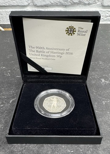 Silver piedfort 50p coin - piedfort,