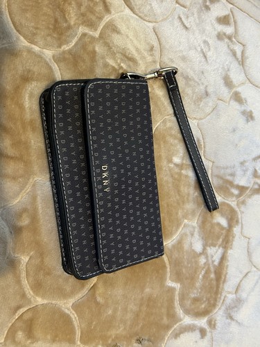 Dkny monogram flap wristlet - dkny,