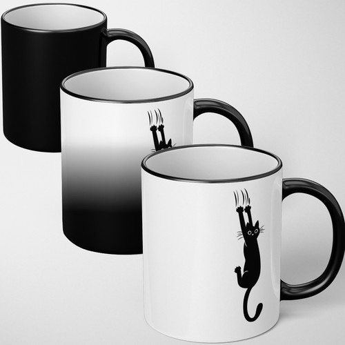 Black cat slipping heat - black,