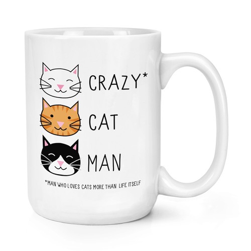Crazy cat man 15oz - large, mug