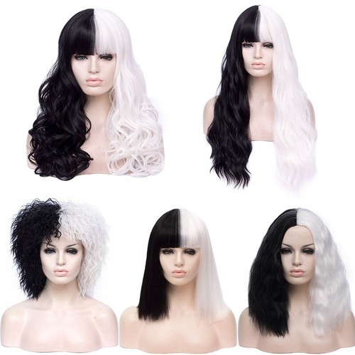 Women wig black white - women's,