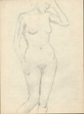 original pencil drawing from a competent artist  1939.  nude lady