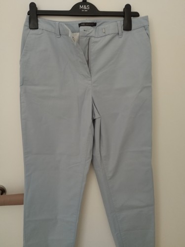 Soft blue chino trousers - m&s,