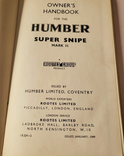 1949 humber super snipe - snipe, owners