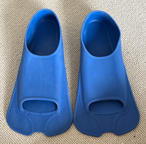 Blue short swim snorkel fins - short, swim/snorkel