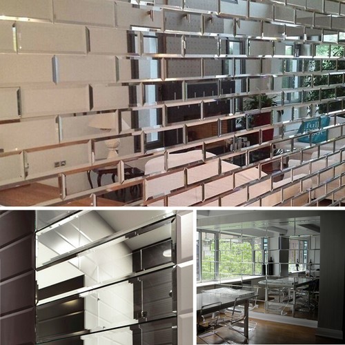 22pcs silver mirrored - 22pcs, bevelled