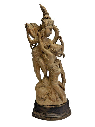 Carved wooden radha - carved, radha-krishna