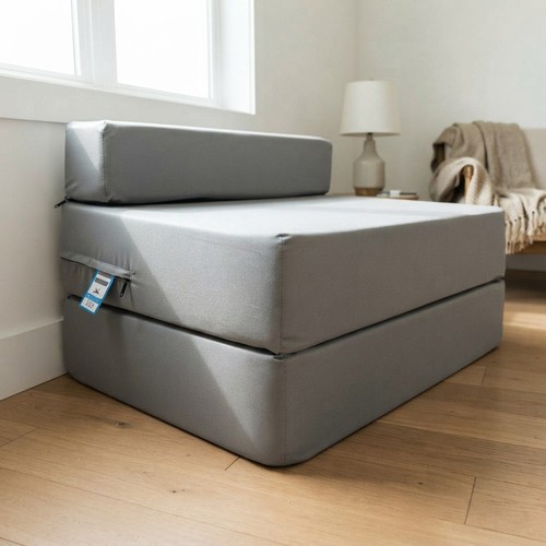 Compact portable grey futon - compact,