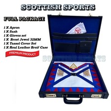 Masonic Brief Case Set Royal Arch Apron Lambskin Leather | Sash | Jewel | Gloves