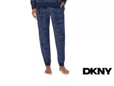 DKNY Ladies Lounge Pants Luxurious Plush Stretch Velour Trousers Size S Blue