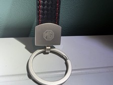 MG Leather Keyring With Red