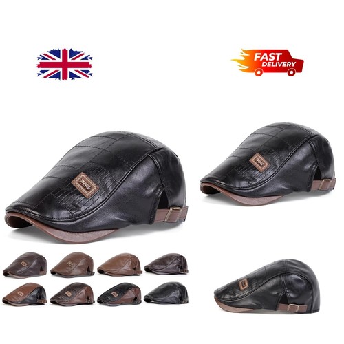 Flat cap men retro leather - retro,