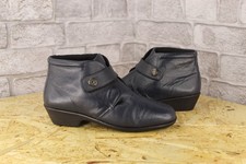 BLUE FAUX LEATHER ANKLE BOOTS SIZE 6 / 39 BY PAVERS GOOD USED CON