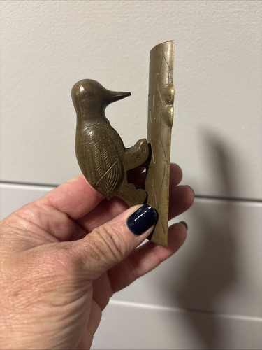 Vintage solid brass bird - brass,