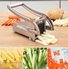 Potato Chipper Chip Cutter Chopper Slicer Maker & 2 Steel Blades French Fries