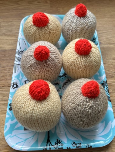 Handmade knitted buns with - buns,