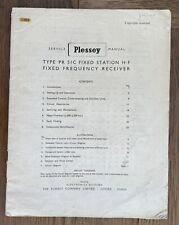 Plessey PR 51C HF Fixed Frequency Receiver Service manual