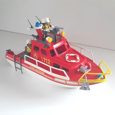 Playmobil 70147 City Action Fire Rescue Boat With Fire Fighters & Accessories