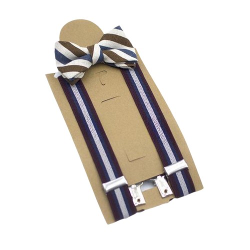 Kids striped suspenders bow - suspenders,