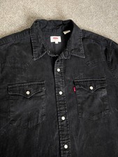 LEVI'S Barstow Black Denim Shirt Medium Red Tab 