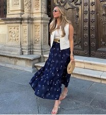 ZARA WOMAN Size S COTTON BLUE