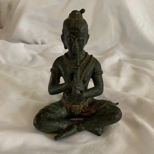 Vintage buddha flute player - vintage,