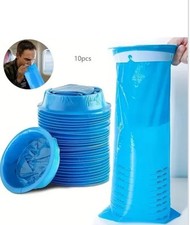 10 Pack Disposable Travel Sick Bags Blue With Liquid Measurements In Fl.oz Ml