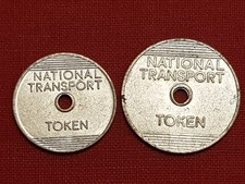 2 x Vintage Mid 20th Century Aluminium National Transport Tokens - 2p & 3p