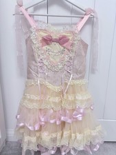 Pretty pink lolita dress with ribbons size s never worn