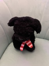 Card Factory Black Puppy Dog Super Soft Plush Teddy Toy Red Scarf Just For You