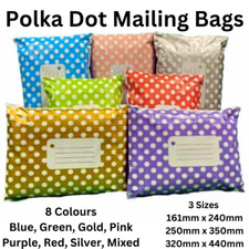 Polka Dot Mailing Bags Postage Coloured Postal Poly Printed  Seal All Sizes