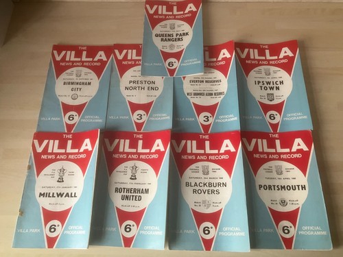 Aston villa home programmes - aston,