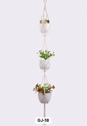 Three level macrame plant - macrame,