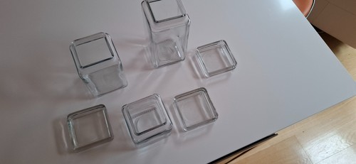 Stackable square glass - glass, jars