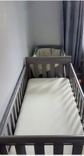 Obaby Stamford Mini Sleigh Cot Bed, Mattress & Breathable Liner.