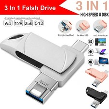 2TB 256G Type-C OTG Flash Drive USB 3.0 Memory Stick For iPhone 16 15 14 Samsung