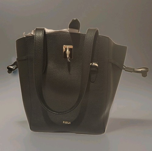 Furla black leather tote - leather,