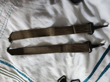 Pair of British Army Khaki Canvas Short Straps J Clips Hooks Replacement Sew 
