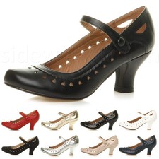 Womens ladies low kitten heel